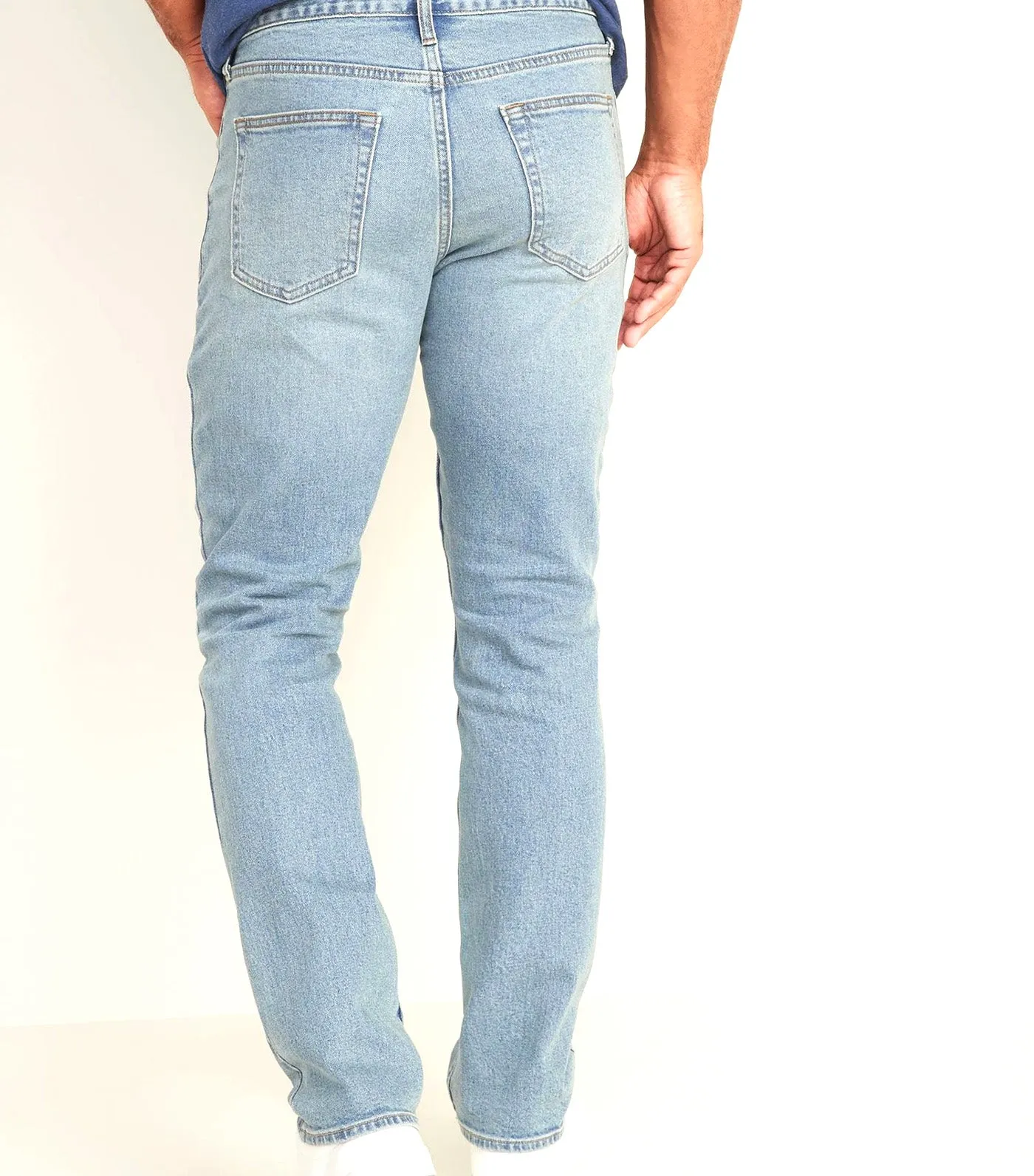 Straight Built-In Flex Jeans for Men Light Wash