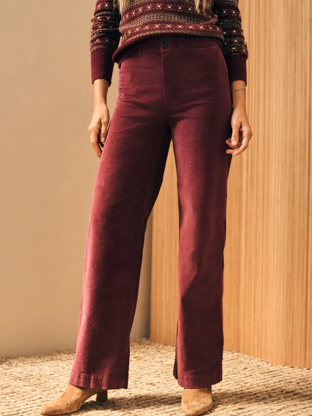 Stretch cord wide leg pant  Faherty