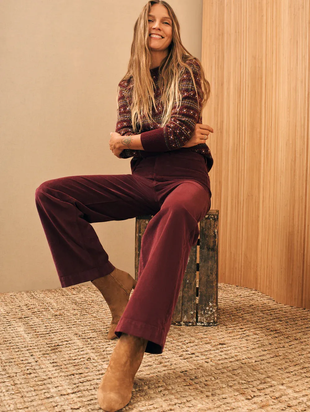 Stretch cord wide leg pant  Faherty