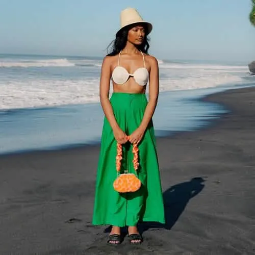 Stunning Kelly Green High-Waisted Wide-Leg Palazzo Pants by Taylor