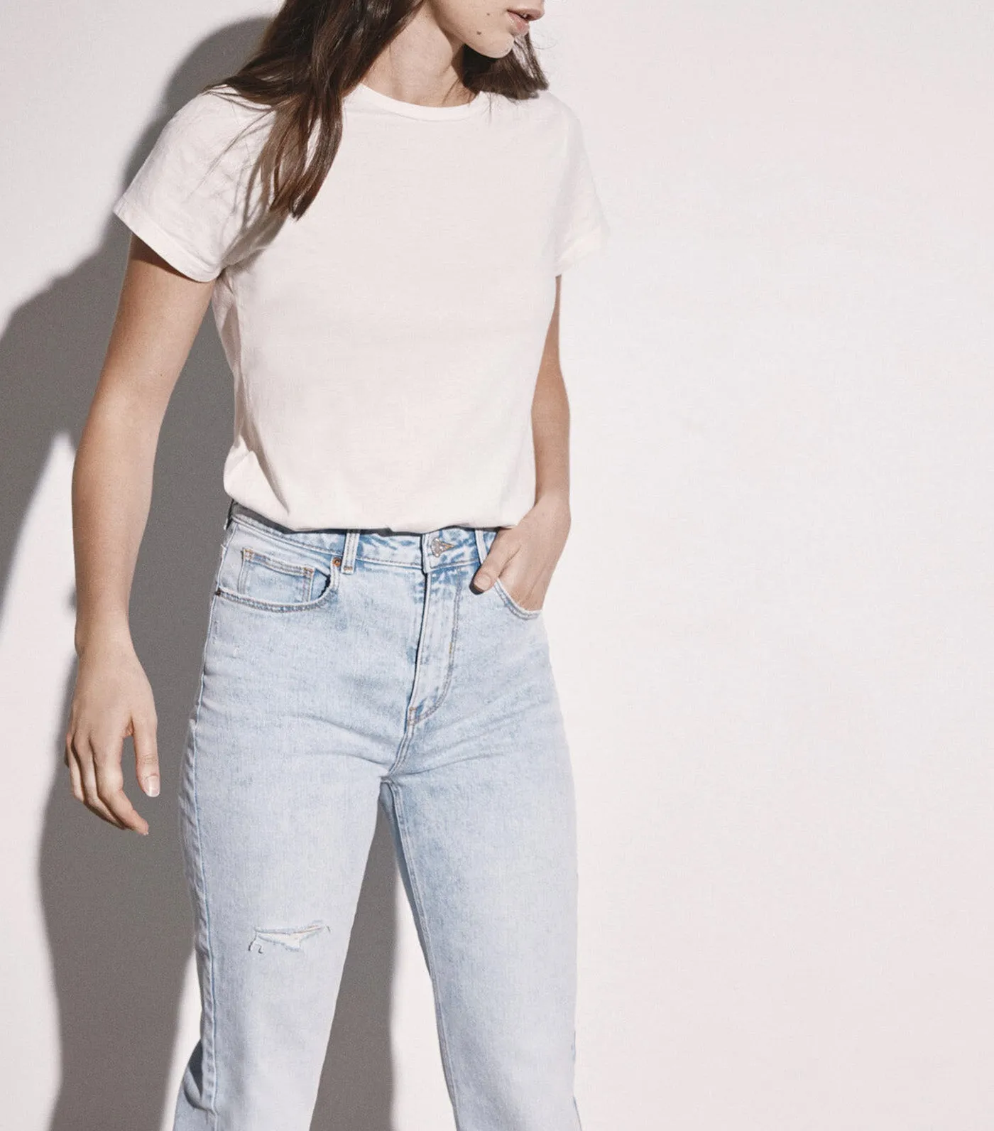 Sustainable Washed Straight Jeans Blue