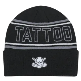 Tattoo Golf: Men's Cuffed "Tattoo" Knit Beanie - Black