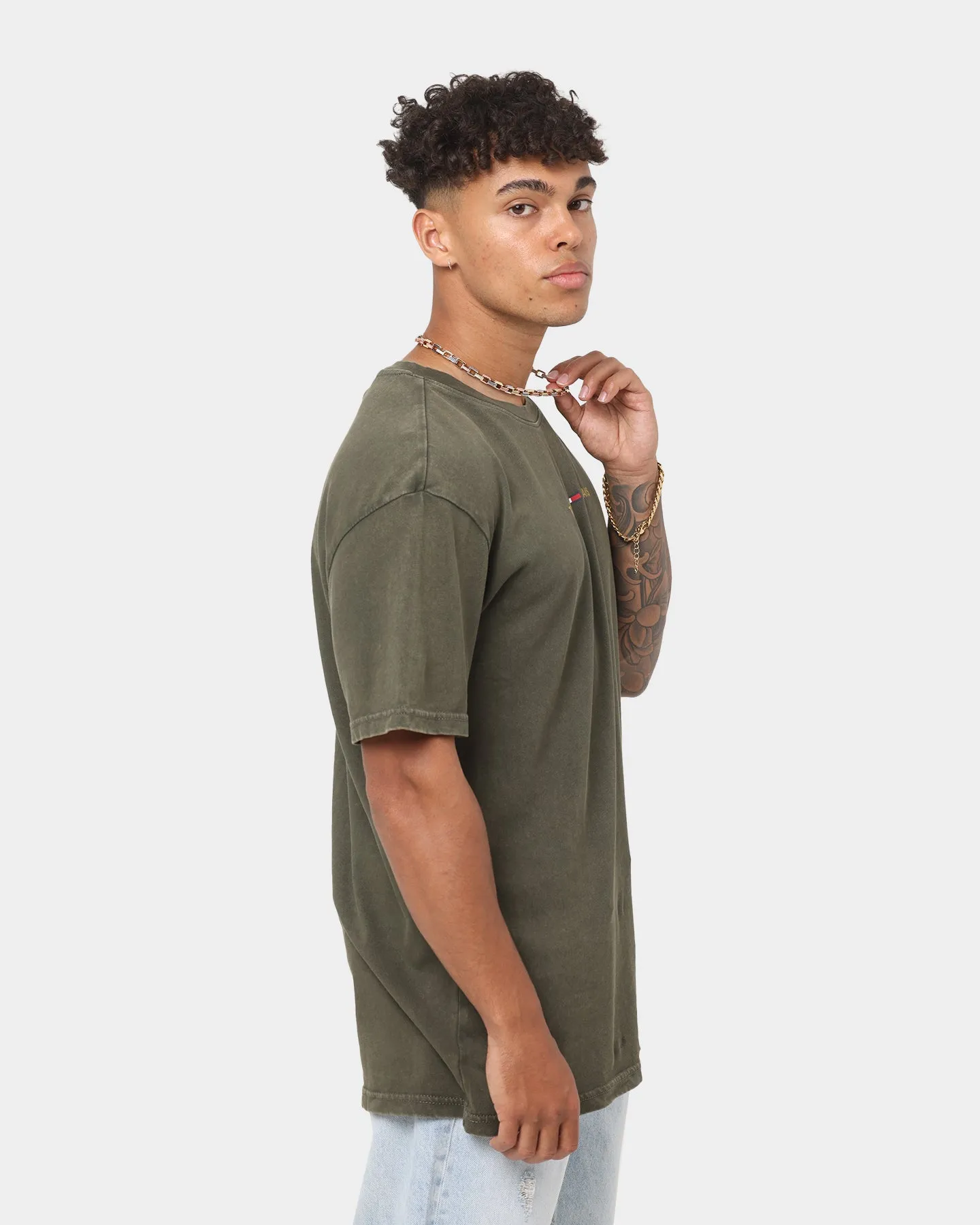 Tommy Jeans Metallic Linear T-Shirt Dark Olive