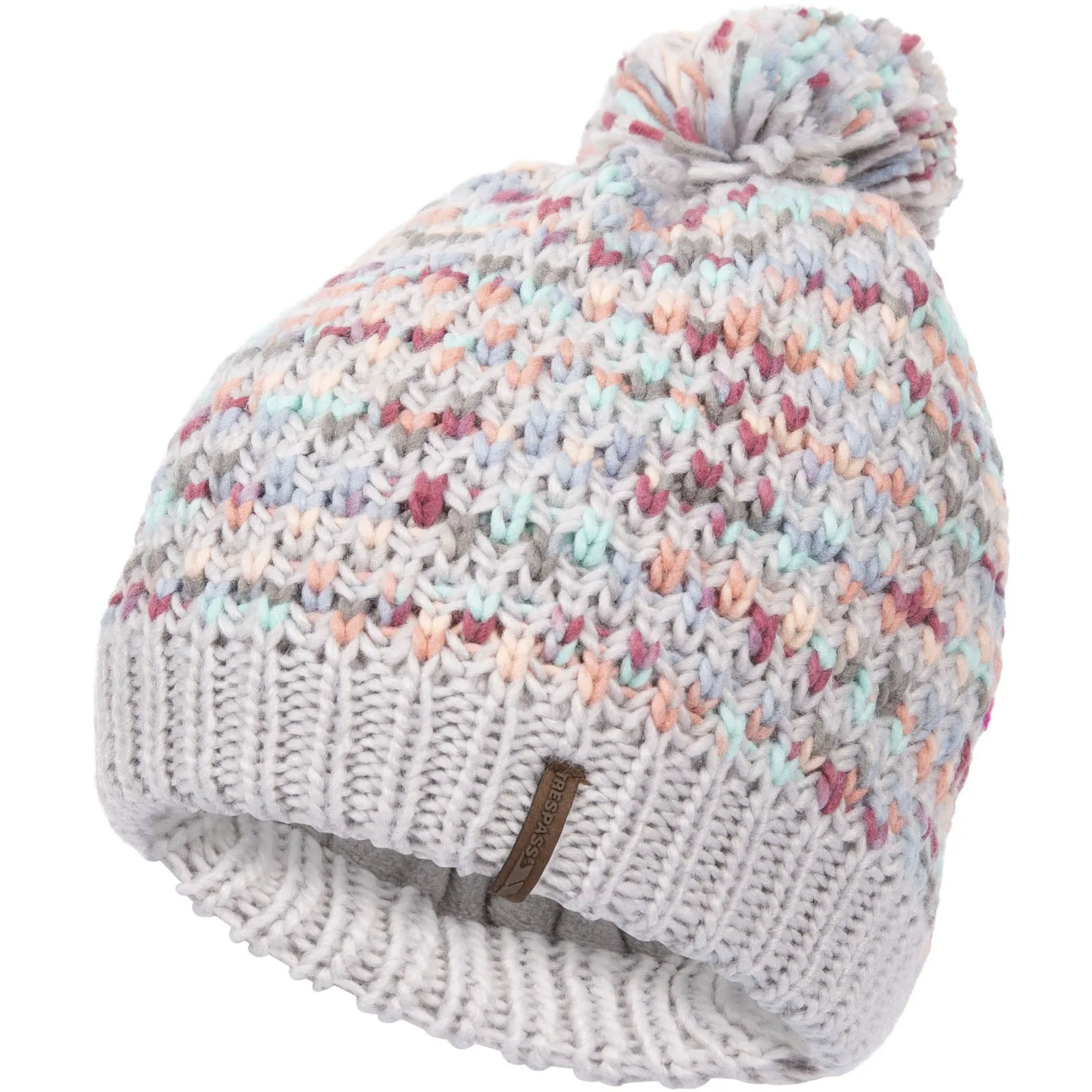 Trespass Womens Irmina Chunky Knit Knitted Bobble Hat - Multi