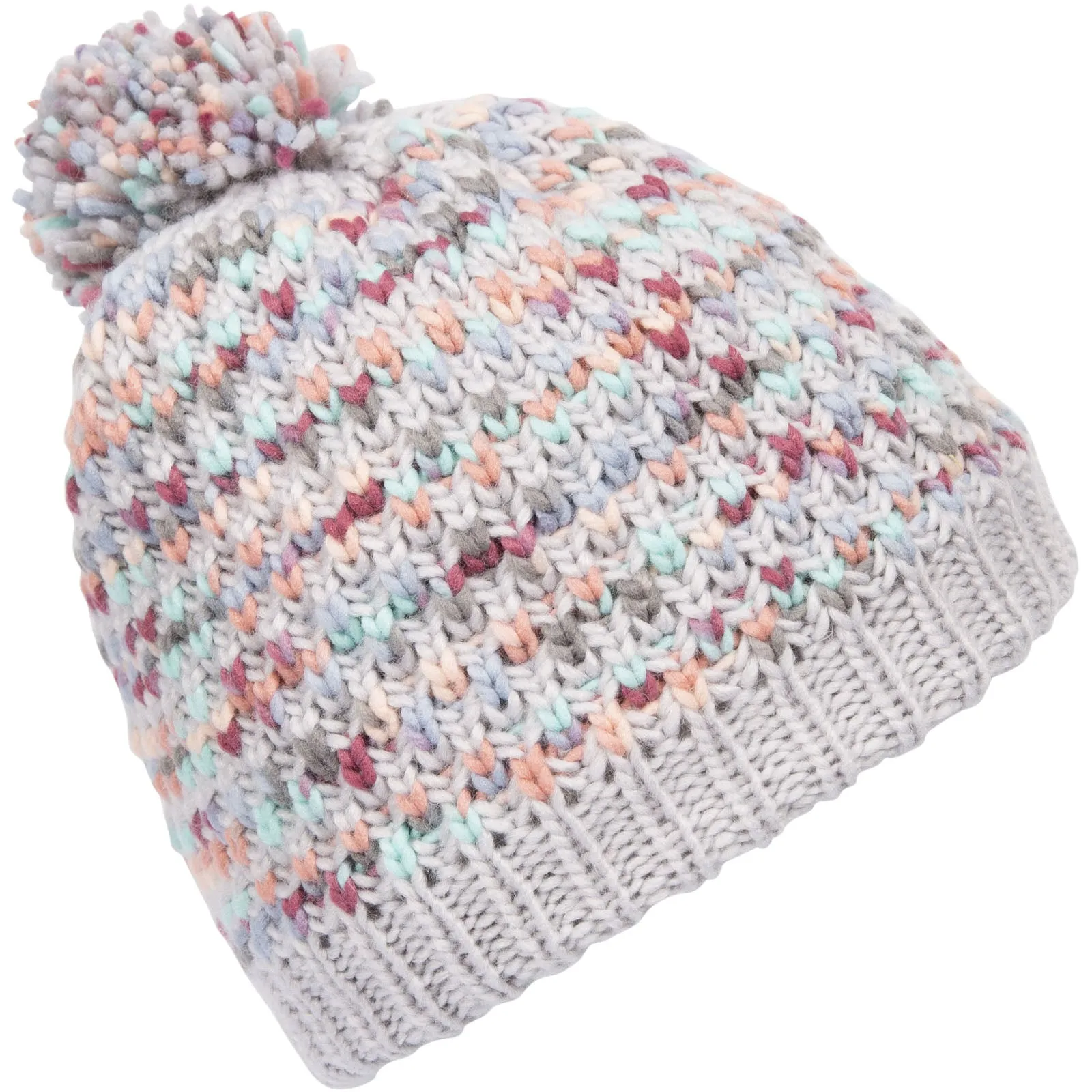Trespass Womens Irmina Chunky Knit Knitted Bobble Hat - Multi