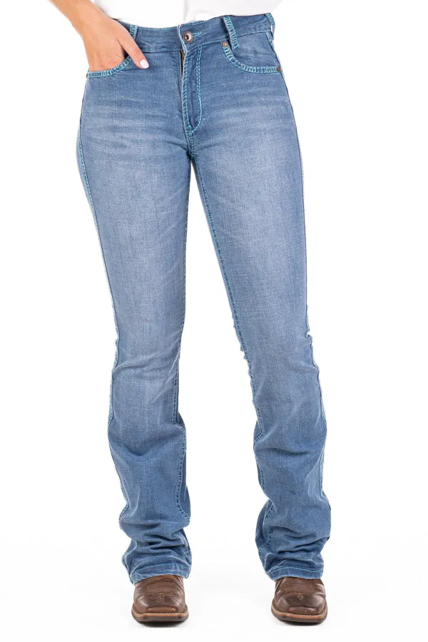 Ultra High Rise - SR2193 "Florence" Turquoise Stitch Jeans