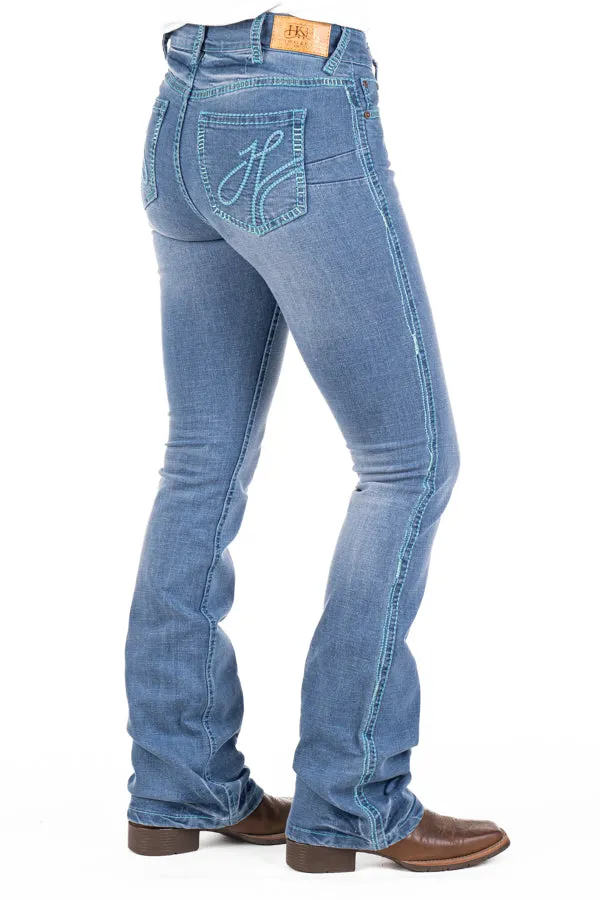 Ultra High Rise - SR2193 "Florence" Turquoise Stitch Jeans