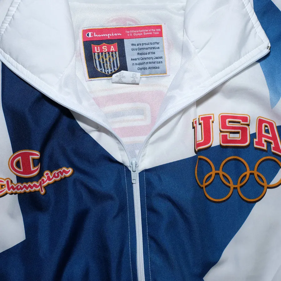 Vintage Champion USA Atlanta 1996 Track Jacket Large