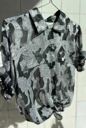 Vintagebluse -  Metallic vintage, str M