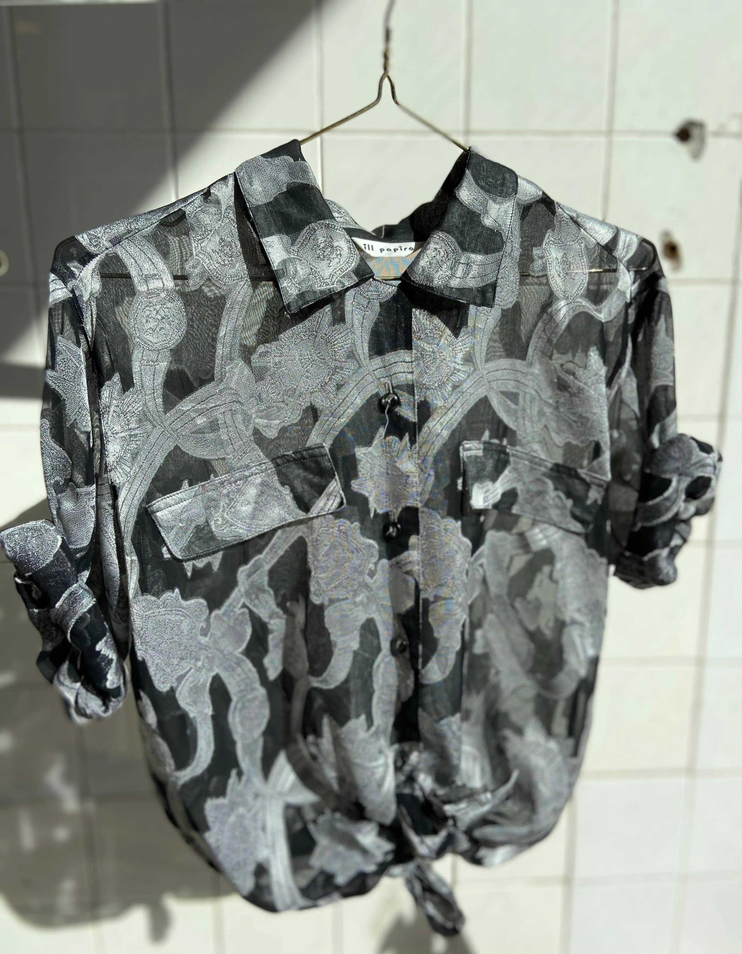 Vintagebluse -  Metallic vintage, str M