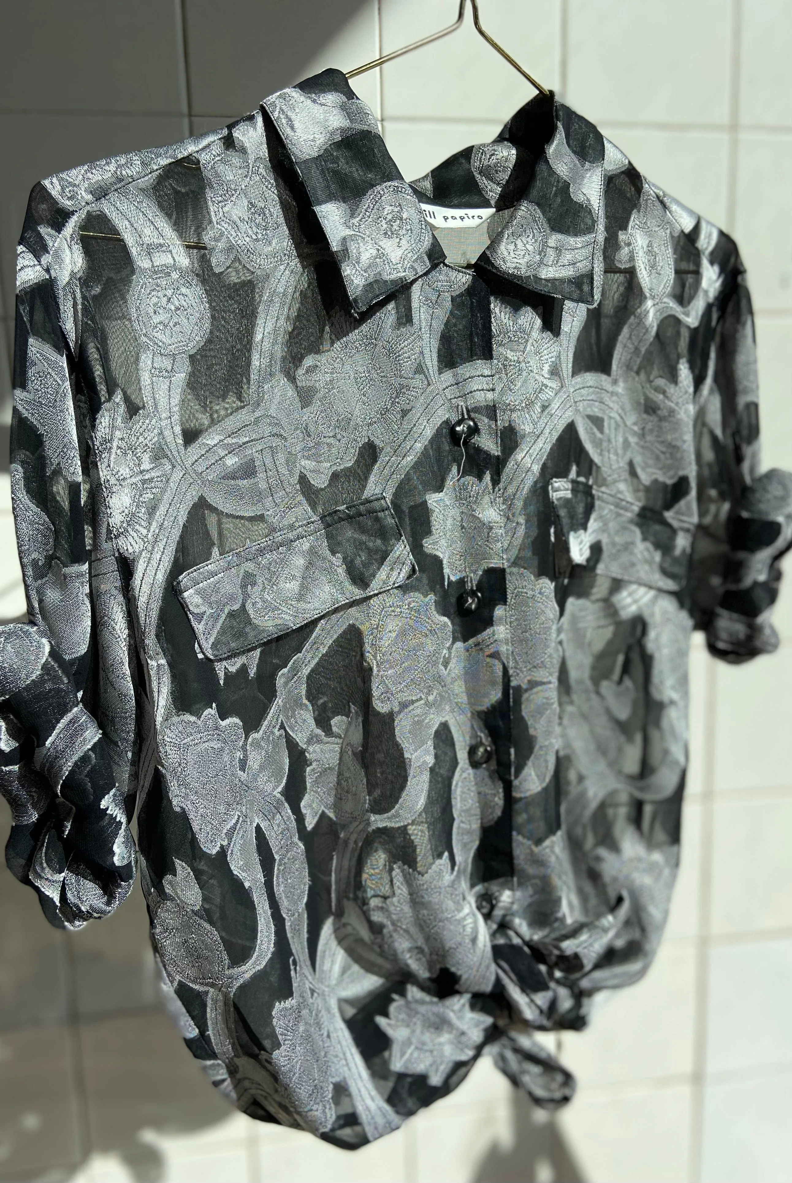 Vintagebluse -  Metallic vintage, str M