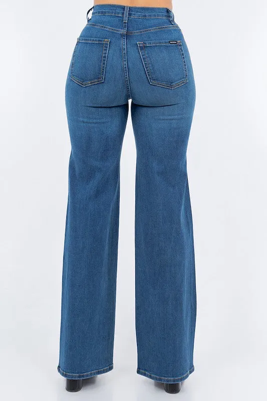 Wide Leg Jean with Foil Detail