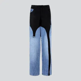 Wide-leg women's fashion jeans