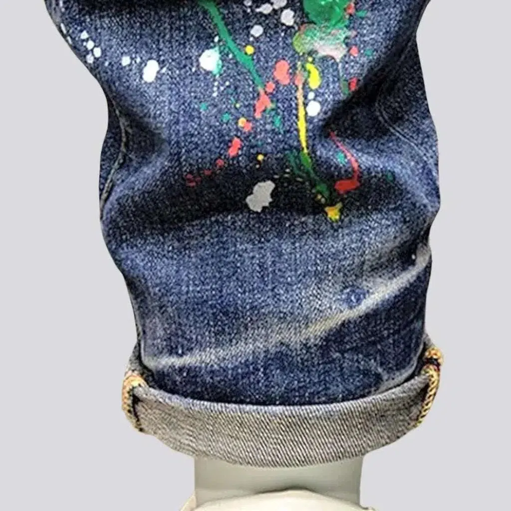 Y2k medium wash jeans
 for men
