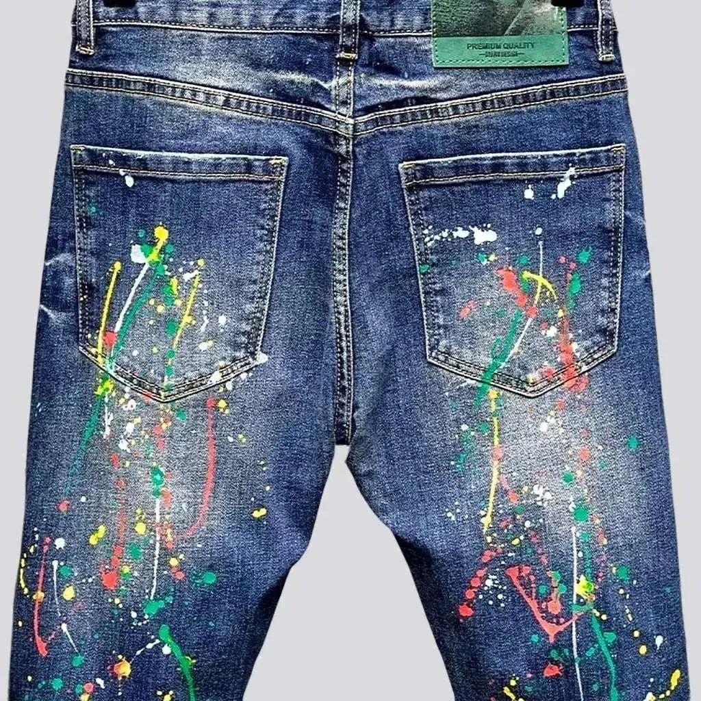 Y2k medium wash jeans
 for men