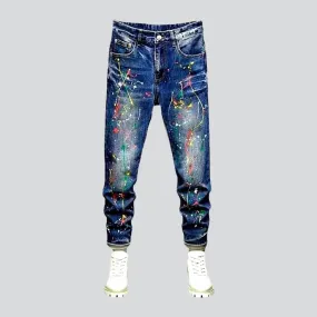 Y2k medium wash jeans
 for men
