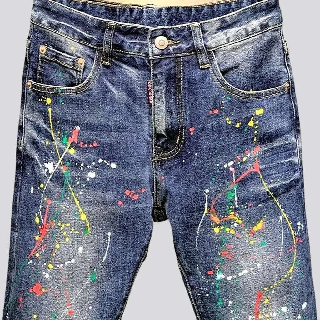 Y2k medium wash jeans
 for men